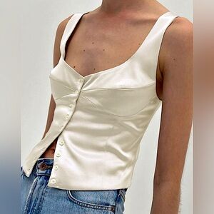 Casual Button-Front Strappy Top